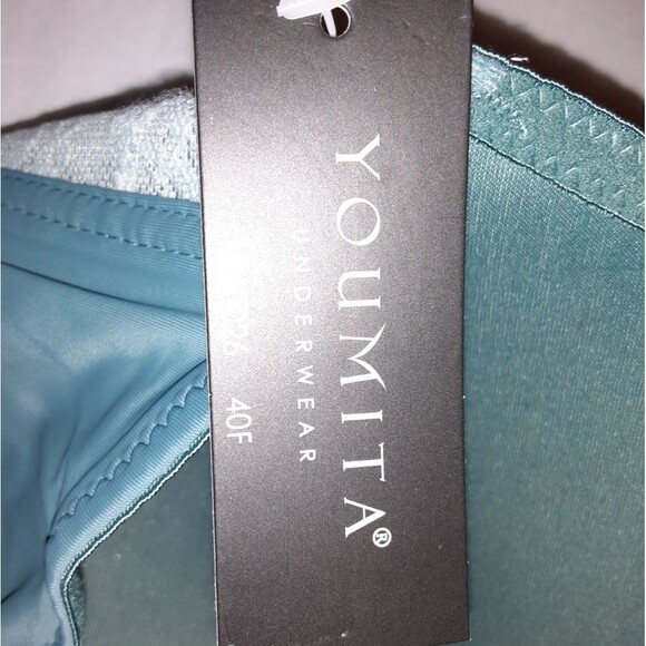 Youmita 40DDD Aqua Floral Lace Full Coverage Bra NWT - Picture 6 of 12